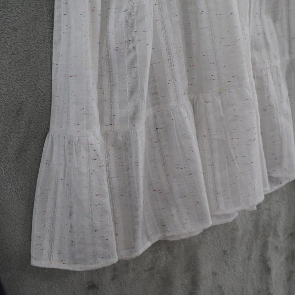 Betsey Johnson White Confetti Tiered Midi Dress Womens Small Short Sleeve V-Neck - Picture 12 of 16